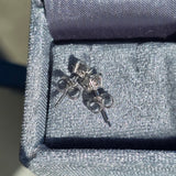 14k white gold old European cut diamond studs earrings .90ct tw