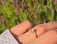 platinum  and 18ct gold two tone pearl and diamond Edwardian ring band
