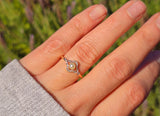 platinum  and 18ct gold two tone pearl and diamond Edwardian ring band