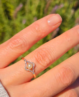 platinum  and 18ct gold two tone pearl and diamond Edwardian ring band