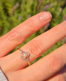 platinum  and 18ct gold two tone pearl and diamond Edwardian ring band