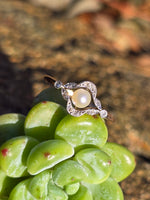 platinum  and 18ct gold two tone pearl and diamond Edwardian ring band