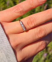 18ct gold pearl and diamond Edwardian ring band