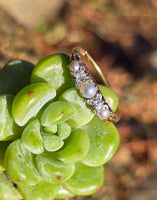18ct gold pearl and diamond Edwardian ring band