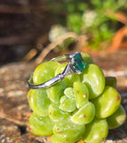 platinum emerald and diamond estate ring