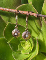 9k gold Victorian foe pearl antique estate earrings