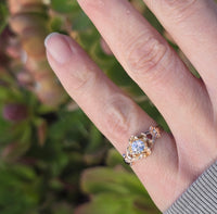 10k gold European cut diamond solitaire antique estate ring - apx .35ct