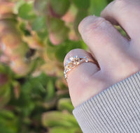 10k gold European cut diamond solitaire antique estate ring - apx .35ct