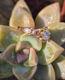 10k gold European cut diamond solitaire antique estate ring - apx .35ct