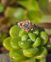 10k gold European cut diamond solitaire antique estate ring - apx .35ct