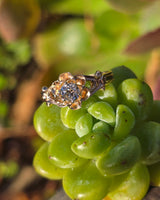 10k gold European cut diamond solitaire antique estate ring - apx .35ct