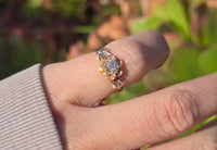 10k gold European cut diamond solitaire antique estate ring - apx .35ct