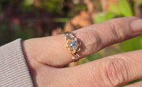 10k gold European cut diamond solitaire antique estate ring - apx .35ct