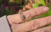 10k gold European cut diamond solitaire antique estate ring - apx .35ct