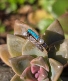 14k gold Victorian turquoise and pearl estate ring band