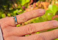 14k gold Victorian turquoise and pearl estate ring band