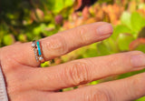 14k gold Victorian turquoise and pearl estate ring band