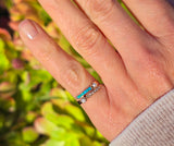 14k gold Victorian turquoise and pearl estate ring band