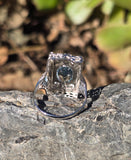 14k white gold c.1920's filigree diamond and aquamarine ring