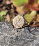 9ct gold estate signet griffin - London