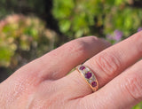 18ct gold Edwardian ruby and diamond antique ring band