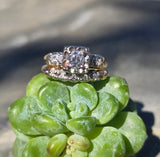 14k gold two-tone vintage diamond bridal set