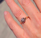 18ct gold Victorian mine and rose cut diamond engagement antique ring