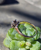 18ct gold Victorian mine and rose cut diamond engagement antique ring