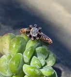 18ct gold Victorian mine and rose cut diamond engagement antique ring