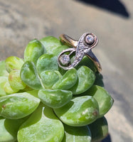 silver top + 10k gold two-tone antique diamond ring
