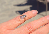 silver top + 10k gold two-tone antique diamond ring
