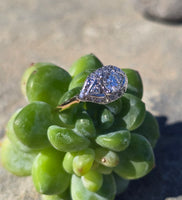 18k-14k gold two-tone diamond estate Deco ring