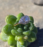 18k-14k gold two-tone diamond estate Deco ring