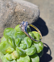 18k-14k gold two-tone diamond estate Deco ring