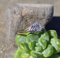 18k-14k gold two-tone diamond estate Deco ring