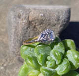 18k-14k gold two-tone diamond estate Deco ring