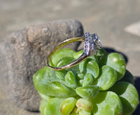 18k-14k gold two-tone diamond estate Deco ring