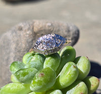 18k-14k gold two-tone diamond estate Deco ring