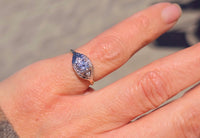 18k-14k gold two-tone diamond estate Deco ring