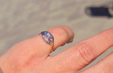 18k-14k gold two-tone diamond estate Deco ring