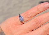 18k-14k gold two-tone diamond estate Deco ring