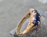 18ct gold blue sapphire and diamond antique estate ring band