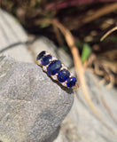 18ct gold blue sapphire and diamond antique estate ring band