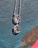 14k gold c.1920's Deco diamond pendant necklace lavaliere
