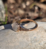 14k gold Victorian cat's eye moonstone antique ring