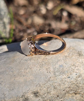 14k gold Victorian cat's eye moonstone antique ring