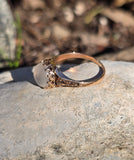 14k gold Victorian cat's eye moonstone antique ring