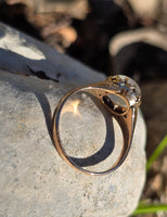 14k gold Victorian cat's eye moonstone antique ring