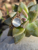 14k gold Victorian cat's eye moonstone antique ring