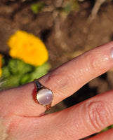 14k gold Victorian cat's eye moonstone antique ring